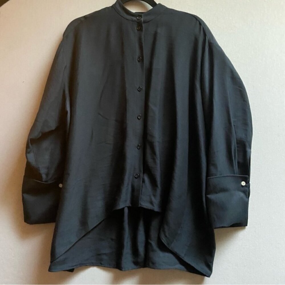 Zara Modal Blend Oversized Large Cuff Button Up Blouse XS/S